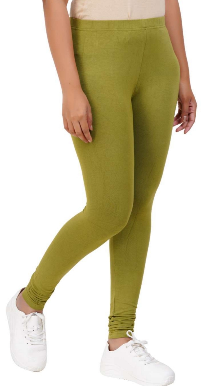 Classic olive green(light shade) cotton leggings